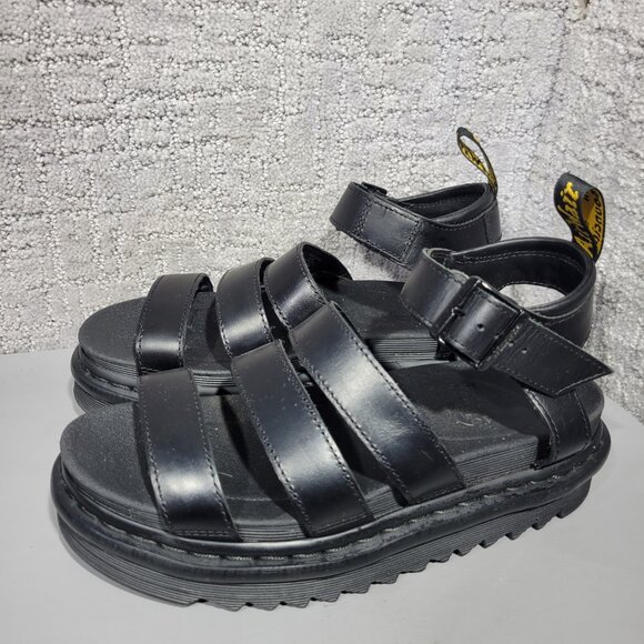 Dr Martens Blaire Womens Size US 7 Black Leather Platform Gladiator Sandals - Picture 6 of 14